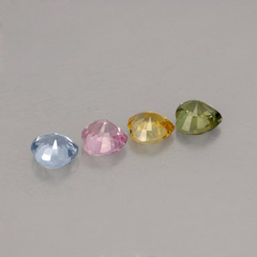 Gemas de zafiro multicolor natural de  ct, forma de corazón, VVS-VS