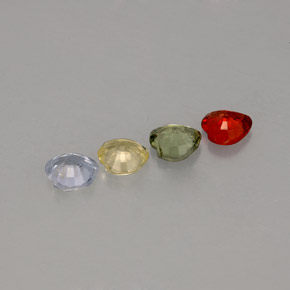 Gemas de zafiro multicolor natural de  ct, forma de corazón, VVS-VS