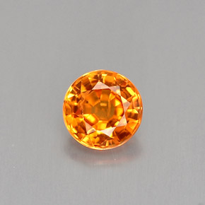 Zafiro naranja natural de 0,54 ct, corte redondo, VS