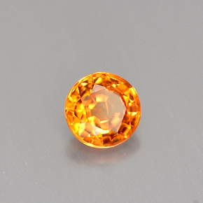 Zafiro naranja natural de 0,54 ct, corte redondo, VS