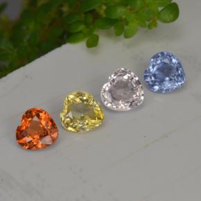 Gemas de zafiro multicolor natural de 1,12 ct, forma de corazón, VS