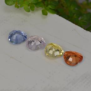 Gemas de zafiro multicolor natural de 1,12 ct, forma de corazón, VS
