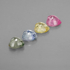 Gemas de zafiro multicolor natural de  ct, forma de corazón, VS