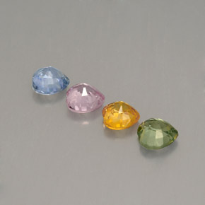 Gemas de zafiro multicolor natural de  ct, forma de corazón, VS