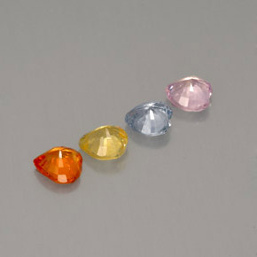 Gemas de zafiro multicolor natural de  ct, forma de corazón, VS