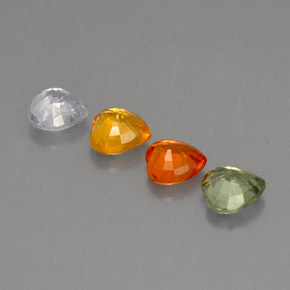 Gemas de zafiro multicolor natural de  ct, forma de corazón, VS