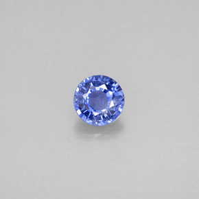 Zafiro azul natural de 0,62 ct, corte redondo, VS