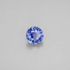 Zafiro azul natural de 0,62 ct, corte redondo, VS