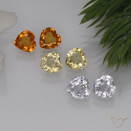 Gemas de zafiro multicolor natural de 1,60 ct, forma de corazón, VVS-VS