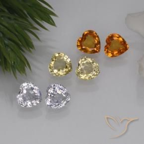 Gemas de zafiro multicolor natural de 1,60 ct, forma de corazón, VVS-VS