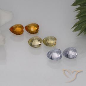 Gemas de zafiro multicolor natural de 1,60 ct, forma de corazón, VVS-VS