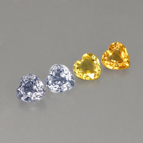 Gemas de zafiro multicolor natural de  ct, forma de corazón, VVS-VS