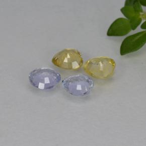 Gemas de zafiro multicolor natural de 1,20 ct, forma de corazón, VVS-VS