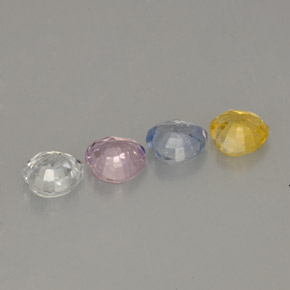 Gemas de zafiro multicolor natural de 1,42 ct, forma de corazón, VVS-VS
