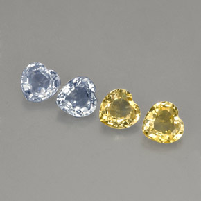 Gemas de zafiro multicolor natural de  ct, forma de corazón, VVS-VS
