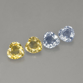 Gemas de zafiro multicolor natural de  ct, forma de corazón, VVS-VS