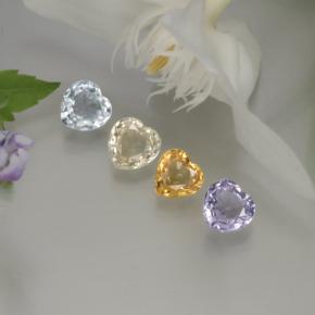 Gemas de zafiro multicolor natural de 1,37 ct, forma de corazón, VVS-VS