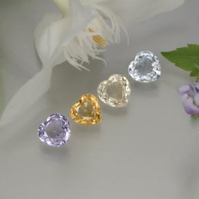Gemas de zafiro multicolor natural de 1,37 ct, forma de corazón, VVS-VS