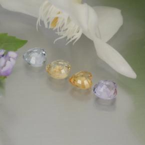 Gemas de zafiro multicolor natural de 1,37 ct, forma de corazón, VVS-VS