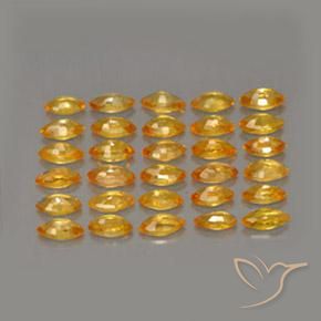 Gemas de Zafiro Dorado naranja intenso natural de 3.36 ct, Marquesa, VVS-VS