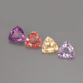 Gemas de zafiro multicolor natural de  ct, trillón, VVS-VS