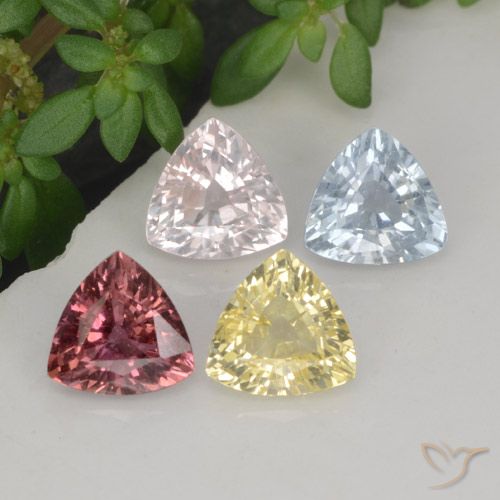 Gemas de zafiro multicolor natural de 2,20 ct, trillón, VVS-VS