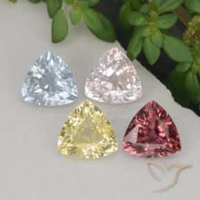 Gemas de zafiro multicolor natural de 2,20 ct, trillón, VVS-VS