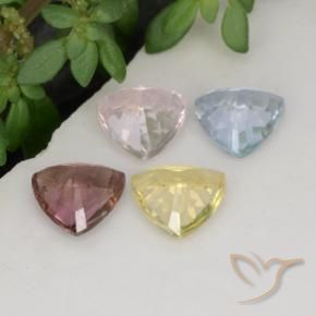 Gemas de zafiro multicolor natural de 2,20 ct, trillón, VVS-VS