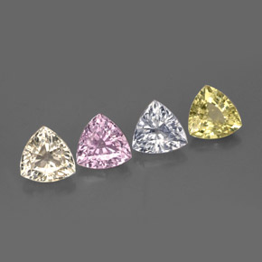 Gemas de zafiro multicolor natural de 3,01 ct, trillón, VVS-VS