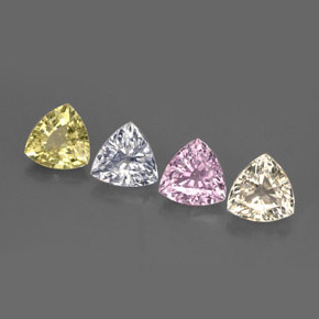 Gemas de zafiro multicolor natural de 3,01 ct, trillón, VVS-VS