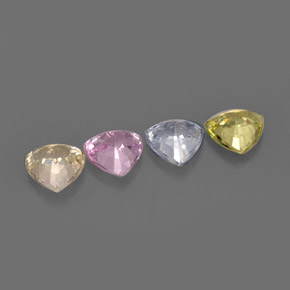 Gemas de zafiro multicolor natural de 3,01 ct, trillón, VVS-VS