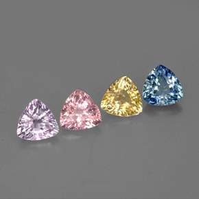 Gemas de zafiro multicolor natural de  ct, trillón, VVS-VS