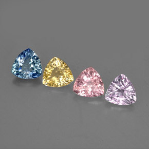 Gemas de zafiro multicolor natural de  ct, trillón, VVS-VS