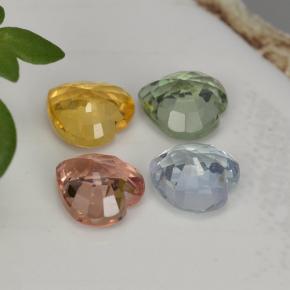 Gemas de zafiro multicolor natural de 1,26 ct, forma de corazón, VVS-VS
