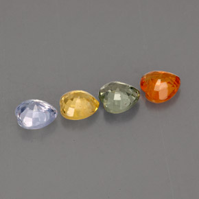 Gemas de zafiro multicolor natural de  ct, forma de corazón, VVS-VS