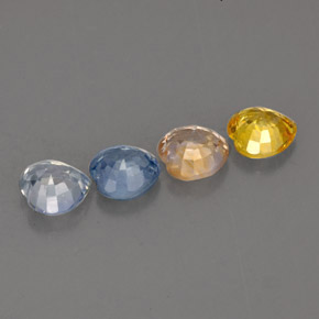 Gemas de zafiro multicolor natural de  ct, forma de corazón, VVS-VS