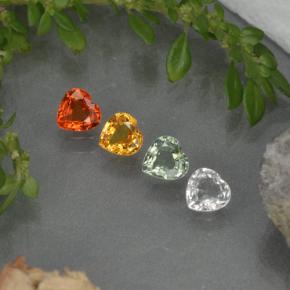 Gemas de zafiro multicolor natural de 1,16 ct, forma de corazón, VVS-VS