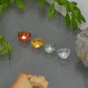 Gemas de zafiro multicolor natural de 1,16 ct, forma de corazón, VVS-VS