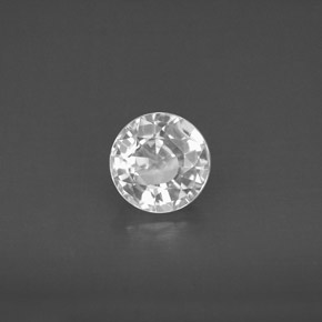 Zafiro blanco natural de 1,13 ct, corte redondo, VS