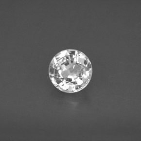 Zafiro blanco natural de 1,13 ct, corte redondo, VS