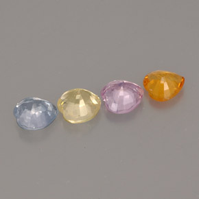 Gemas de zafiro multicolor natural de  ct, forma de corazón, VVS-VS