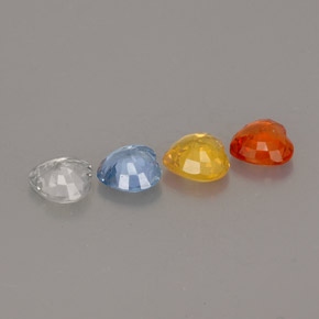 Gemas de zafiro multicolor natural de  ct, forma de corazón, VVS-VS