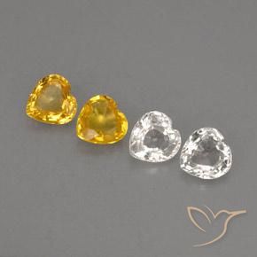 Gemas de zafiro multicolor natural de 1,16 ct, forma de corazón, VVS-VS