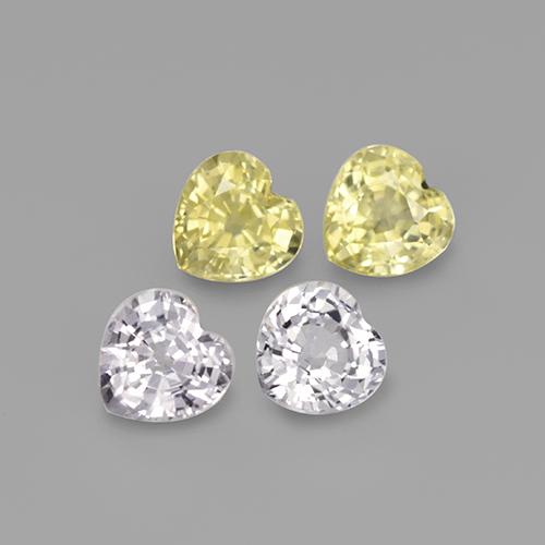 Gemas de zafiro multicolor natural de 1,38 ct, forma de corazón, VVS-VS