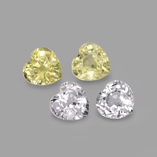Gemas de zafiro multicolor natural de 1,38 ct, forma de corazón, VVS-VS