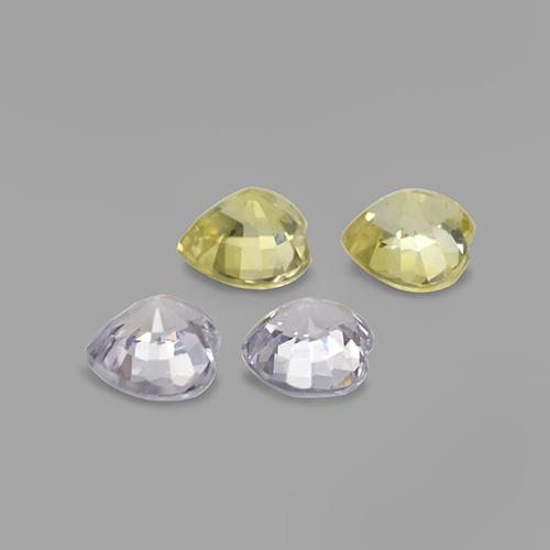 Gemas de zafiro multicolor natural de 1,38 ct, forma de corazón, VVS-VS