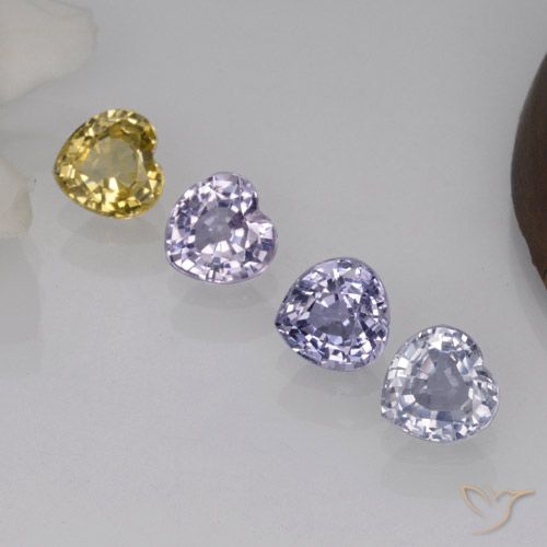 Gemas de zafiro multicolor natural de 1,51 ct, forma de corazón, VVS-VS