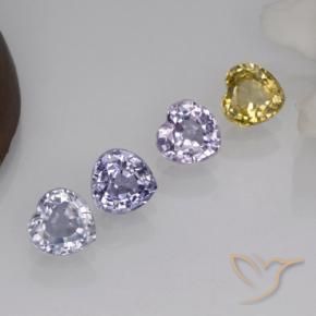 Gemas de zafiro multicolor natural de 1,51 ct, forma de corazón, VVS-VS