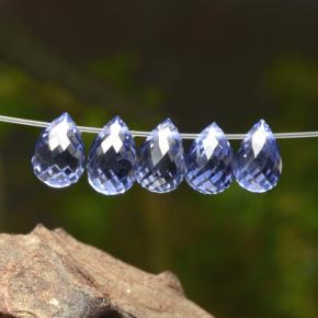 Gemas de zafiro azul natural de 2,93 ct, briolette, VVS-VS