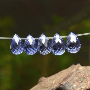 Gemas de zafiro azul natural de 2,93 ct, briolette, VVS-VS